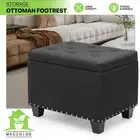 Microfiber Storage Ottoman Seat Entryway Shoe Bench Tufted Poufs Footrest Stool