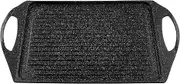 Zanetti - Grill Plate 28 x 36 cm, Grill pan, Grill Plate in Stone Look, Double Socket, die-cast Aluminium, Suitable for Induction cookers