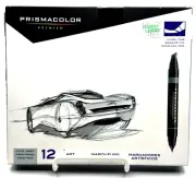 Prismacolor Premiere Cool Grey Colors 12 Art Markers Rich Color Saturation! NEW