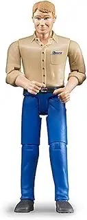 [bruder] Bworld Blonde Hair Light Skin Man Blue Jeans Figurine Kids Toy 4y+