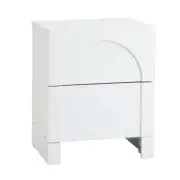 NNEED Bedside Table 2 Drawers Side Table White