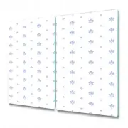 Tempered Glass Bread Serving Board Worktop Saver Floral blue and grey 2x30x52