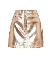 Sass & Bide HYPNOTISE ME gold faux leather Skirt size 12 / 42 NEW RRP $350