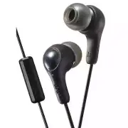 JVC HAFX7M GUMY Plus Earbuds (Black) Noise Isolation, Remote & microphone In-Ear