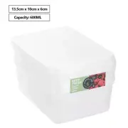 600ml Plastic Food Storage Containers Kithen Pantry Freezer Organiser Box Bulk