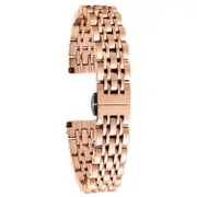 For Garmin Lily 2 Watch Band 7-Beads 14mm Stainless Steel Replacement Strap Rose Gold