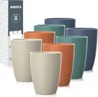 Wheat Straw Cups 8 PCS Good Alternative to Plastic Reusable Cups 12 Oz Unbreakab