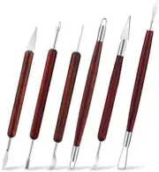 6Pcs Pottery Clay Sculpting Tools Polymer Clay Tool Wood Carving Tools Potter...