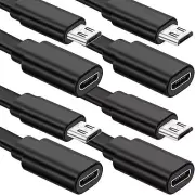 Cable de extensión micro USB macho a hembra, paquete de 4, 10 pies