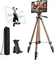 IPad Tripod, Tablet Tripod Stand 53 inch Adjustable Height Aluminum Mount Holder