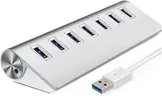 USB Hub,Aluminum 7-Port Compact Portable Super Speed USB 3.0 Data Hub for iMac MacBook PC Laptop