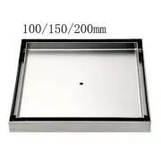 Bathroom Tile Insert 100/150/200mm Square Floor Waste Drain Shower Grate Brushed