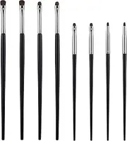 8Pcs Eye Makeup Brush Sets Mini Smudge Brush for Eyeliner Eyeshadow Brushes Eyeliner Brushes for Powder Gel Cream Liquid Concealer brush Eyeliner Blending Corner Highlighter Soft Natural Pony Hair