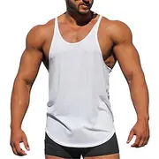 Men's Tank Top Vest Top Sleeveless Shirt Sleeveless Crewneck Summer Plain Fashion Streetwear Workout Sports Outdoor Athleisure Gym Black White Yellow Top Tee