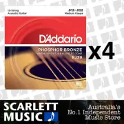 4x D'Addario EJ39 12-53 12-String Medium Strings Daddario EJ-39 *SET OF 4 PACKS*