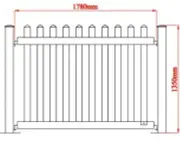PVC Picket Fence 1350mm high White Temporary 1780mm wide Portable Fencing Events