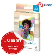 HP ZINK 2.3"x3.4" Sticky-Backed 20xPack Glossy Photo Paper IZL2X320 Sprocket SEL