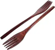 ELAYARD Cute Wooden Salad Mixing Forks Set Pcs Small Forks for Appetizers Reusable Wooden Utensils