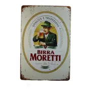 2x Tin Sign Birra Moretti Italia Dal1859 Sprint Drink Bar Whisky Rustic Look