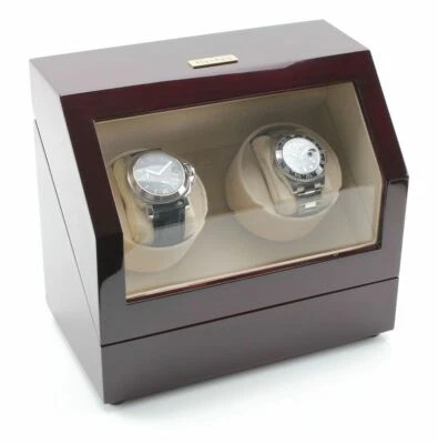 Heiden Battery Powered Dual Watch Winder Double Automatic Cherrywood