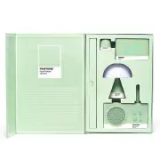 Lexon GIFT Set PANTONE - Includes Mino+ Mini Speaker, Flip Classic Clock, Mina M Lamp, Thykho 3 Speaker - Green
