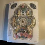 1995 Wall Clock Cherubs Angels Roses Chime Wall Clock Vintage Blue Pink II Inc