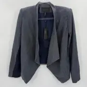 New BCBGMAXAZRIA Womens Abree Blazer Jacket Size S Indigo Open Shawl Collar