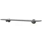 Franz Viegener 24" Tempered Gray Glass Bath Shelf, Wall-Mount, Satin Nickel