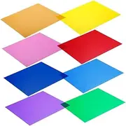HOMSFOU 8pcs 12 Filter Gel Cards Optical Filter Set for Flash Light Home Outdoor Lighting