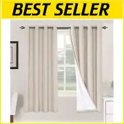 Versatile 100% Blackout Linen Look Curtains, 72 inch – Machine Washable, Durable