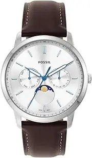 [FOSSIL] Men's Brown Leather Neutra Analogue Watch, 42mm