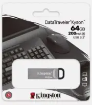 Kingston 64GB DataTraveler Kyson USB 3.2 Gen 1 200MBs Read Metal Flash Drive