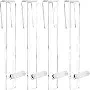 GOKENA 4 Pcs Shower Door Hooks Extended Shower Door Hooks for Glass Door Stainless Steel Towel Hooks Heavy Duty Rack Hooks Drilling-Free Shower Towel Hook for Frameless Glass Shower Door (Clear)