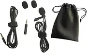 HANABASS 1Set Professional Clip Microphone Lapel Mic Kit with Audio Jack Extension Cable Storage Bag and Windscreens for Smartphones