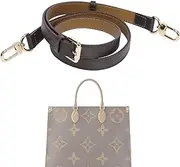 [XYJG] Vachetta Leather Strap for LV ONTHEGO Bag,Double Sided Usable Color-Blocking Cowhide Crossbody Adjustable Strap
