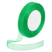 50 Yards Organza Ribbon 5/8" Green Chiffon Ribbon Shimmer for Flower Decoration