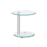 Artiss Coffee Table Side End Tables Bedside Furniture Oval Tempered Glass Top