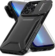 Asuwish Phone Case for iPhone 13 Pro 6.1 inch with Screen Protector and Slide Camera Cover Slim Rugged Hybrid Shockproof Protective Cell iPhone13Pro 5G i i-Phone i13 iPhone13 13Pro Women Men Black