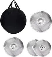 yuksok 4 Pieces Mute Cymbals Drum Cymbals Alloy Replacement Parts Drum Accessories 14/16/20 inch Practice Set for Drummer Practicing