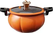 Llazsybz Soup Pot, Pressure Stew Pot, Pumpkin Shape Slow Cooker And Food Warmer, Saucepan for Food, Milk, Soup, 8L