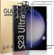 [2+2 Pack] for Samsung Galaxy S23 Ultra 5G Screen Protector Tempered Glass Camera Lens Protector,Touch Sensitive,Fingerprint Support,9H Hardenss