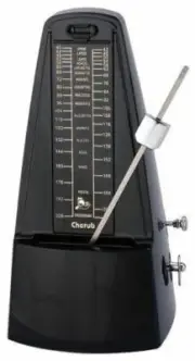 Metronome Black Plastic Pyramid Style Cherub 40-208 BPM & Bell for Time