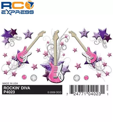 Pinecar Dry Transfer Decals Rockin' Diva PIN4023