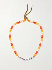 [Lauren Rubinski] Lauren Rubinski - Strength Beaded Cord Necklace - Orange - One size One size Orange