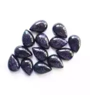 AAA+ Synthetic Black Sunstone Cabochon Pear Shape Loose Gemstone