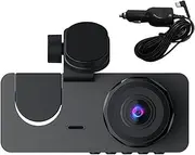 Car Driving Recorder, Black Driving Recorder, Compact Dashcam | Wide-Angle Lens with Night Vision Support, Loop Recording and Parking Monitor Camera for Secure Vehicle During Day or Ni