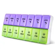 Large Pill Organizer 2 Times a Day, Weekly Pill Box 2 Per Day, AM PM Pill Cas...
