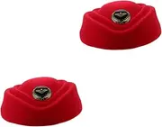 [LIFKOME] Stewardess Hat Bonnet Beret Hat Bucket Hats Green Cap Pilots Flight Hat Plane Ladies Cap Attendant Cap Sun Hat Festival Uniform Hat Captain Hat Trucker Visor Hat Cap Women Red Felt