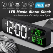 Digital Clock LED Display Desk Table Temperature Alarm Time Modern Home Decor