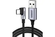 UGREEN 2m USB A to USB Type C Cable Right Angle 90 Degree Fast Charging Data Sync - Grey
